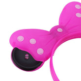 Cordeluta Minnie Mouse cu Led urechi si fundita luminoasa culoare roz